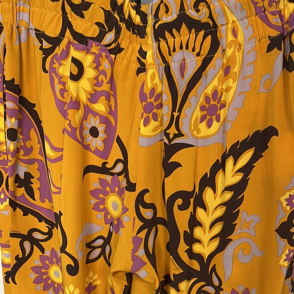 GUCCI gold, purple & brown floral fancy silk joggers, Small, excellent - Picture 3 of 12